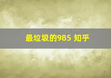 最垃圾的985 知乎